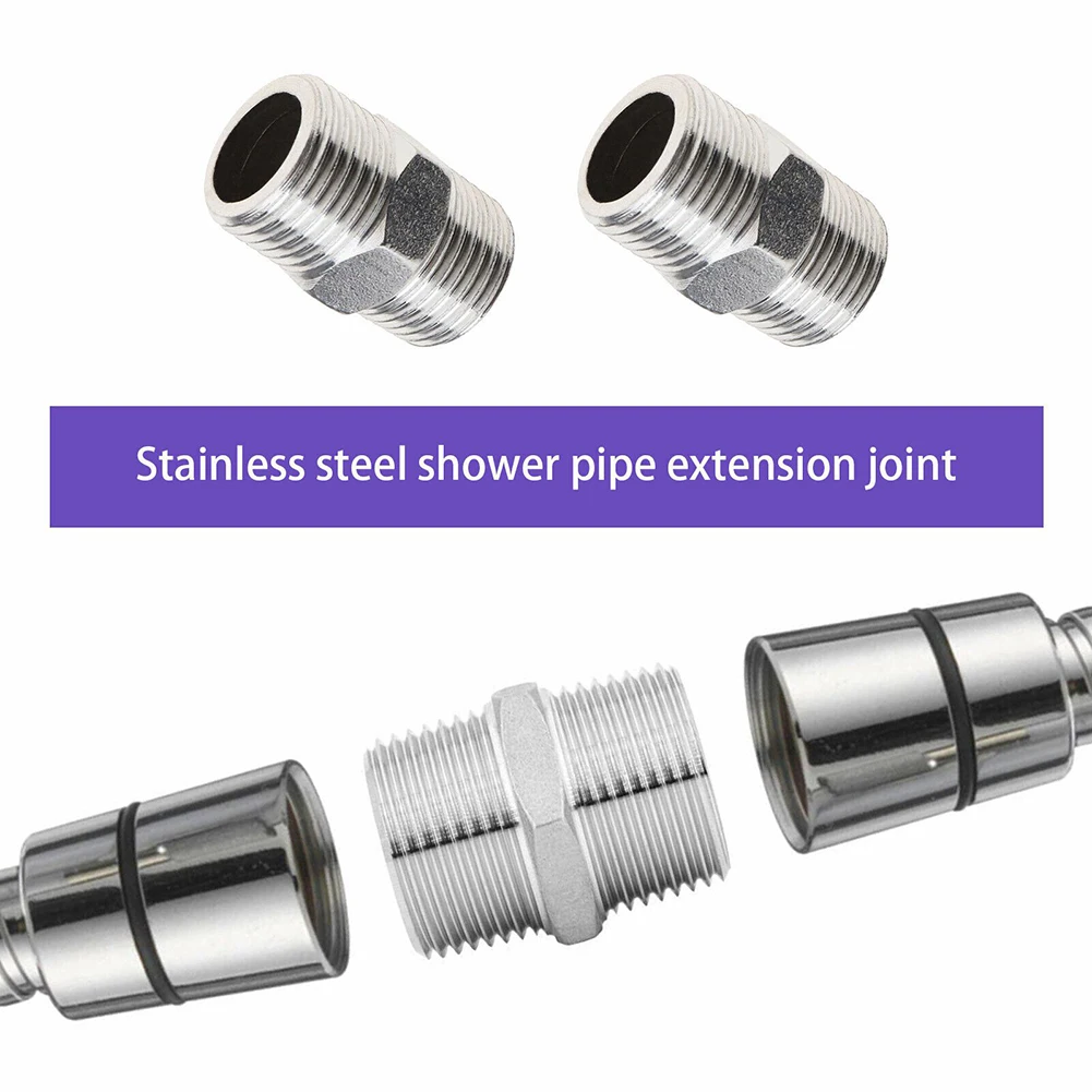 

Plumbing Pipe Fitting 2pcs Shower Hose Extension Pipe Universal Hose Extender Make Hose Longer Extend