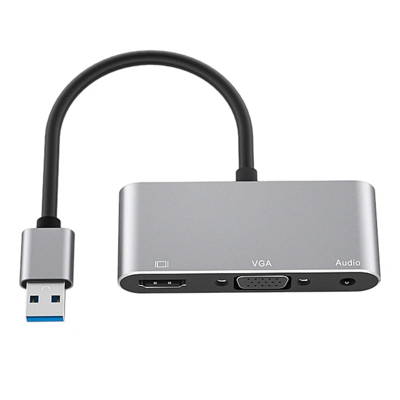 

USB 3,0 для VGA 3,5 аудио HDMI-совместимый адаптер 3 в 1 док-станция HD 1080P раздельная фотография