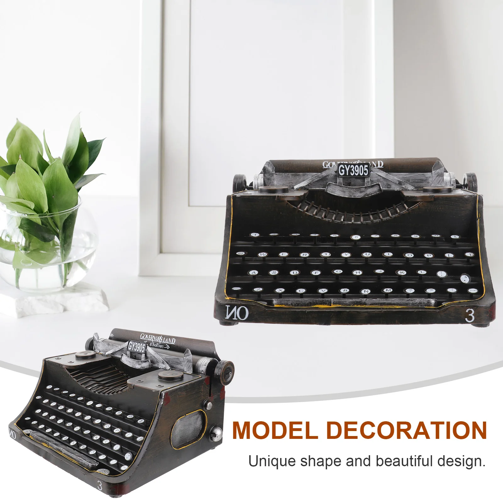 Винтажная статуя пишущей машинки настольный орнамент принтер ремесла украшения