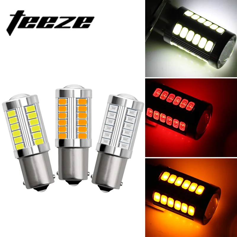 

1 PCS PY21W P21/5W 1156 Ba15s 1157 Bay15d For Car LED Bulbs Turn Signal Light 12V 33SMD 7000K White Brake Reverse Parking Lamps