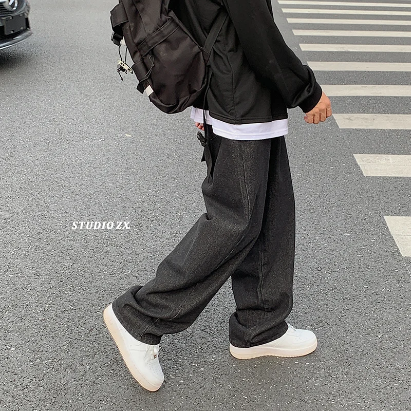 Blue Black Baggy Jeans Men Fashion Oversized Casual Wide Leg Jeans Mens Streetwear Hip Hop Loose Straight Denim Trousers Men