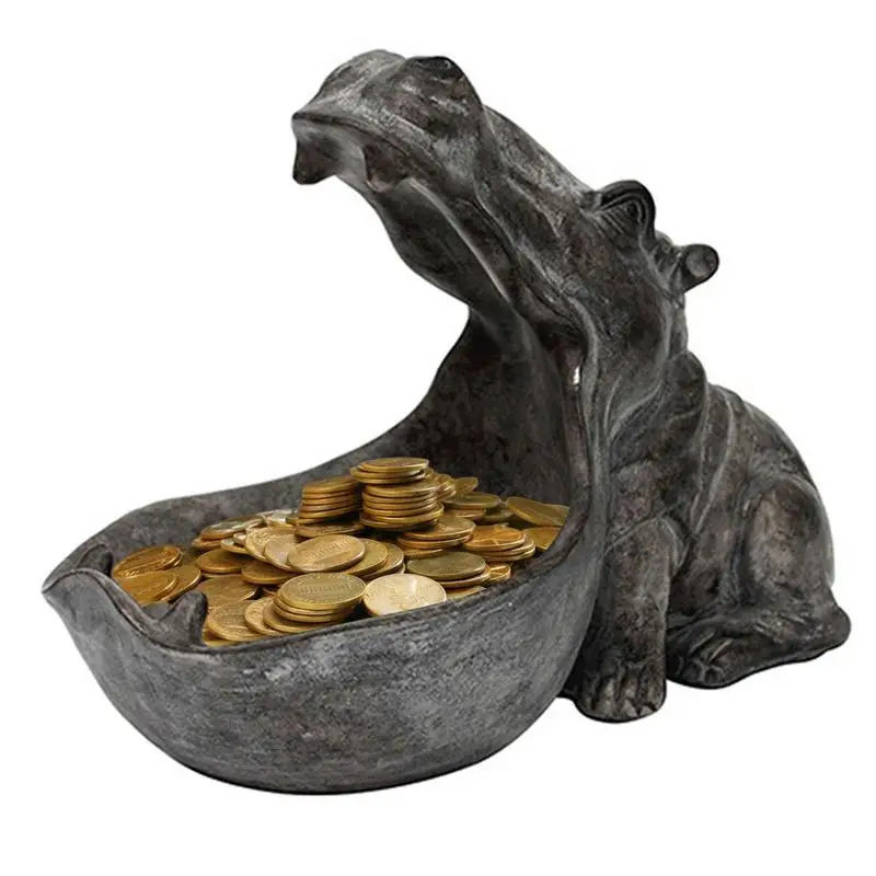 

Статуя хиппота из смолы, статуэтка динозавра, орнамент хиппота для интерьера, большой брелок с ртом, контейнер для хранения, подарок для животного, домашний декор