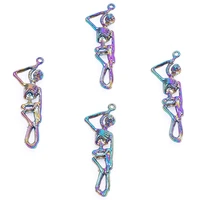 10pcslot rainbow color skeleton bones rope hand leg charms metal alloy pendant for diy accessories jewelry handmade making
