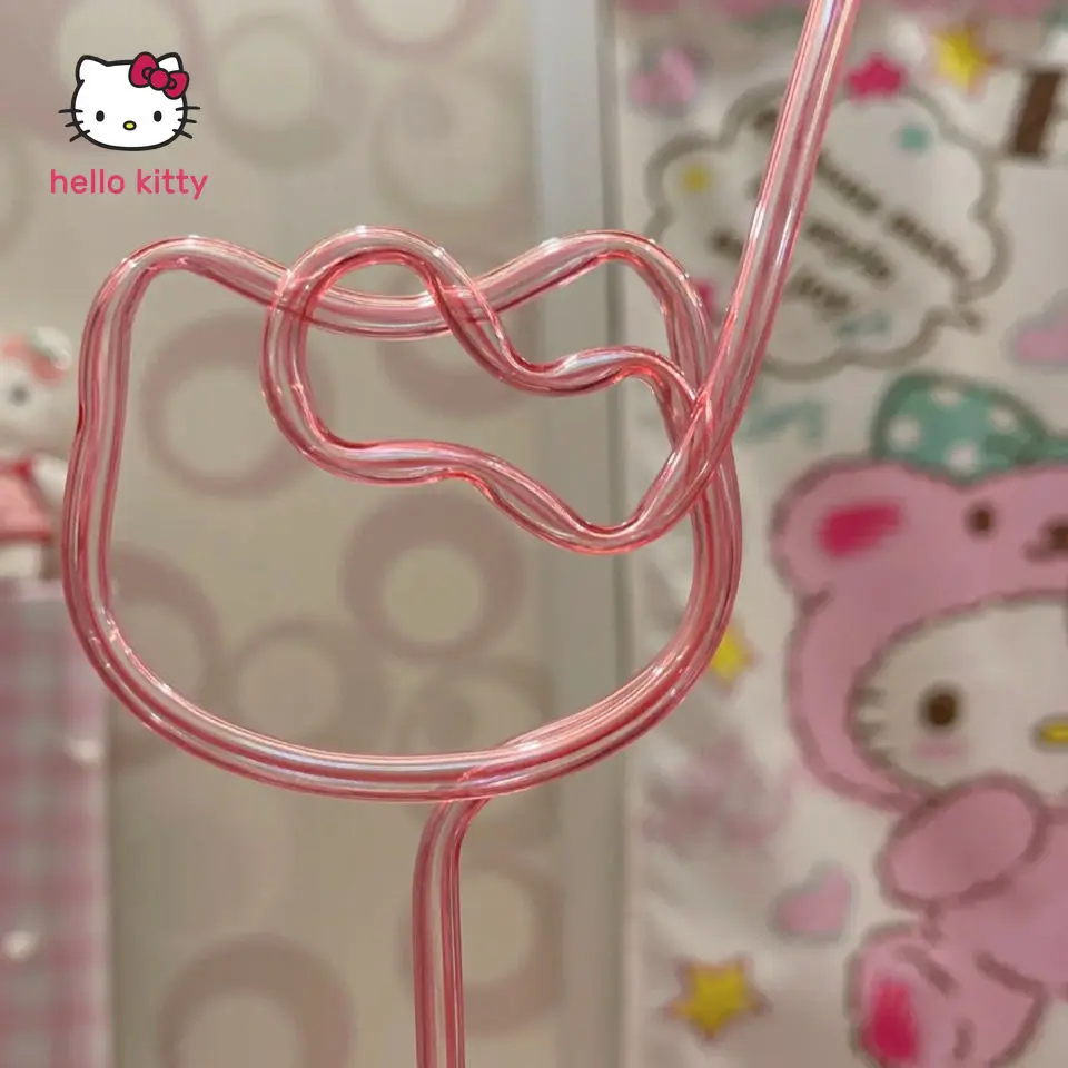 

Hello Kitty Color Straw Hose Ins Style Cute Girl Good-looking Reusable Straw