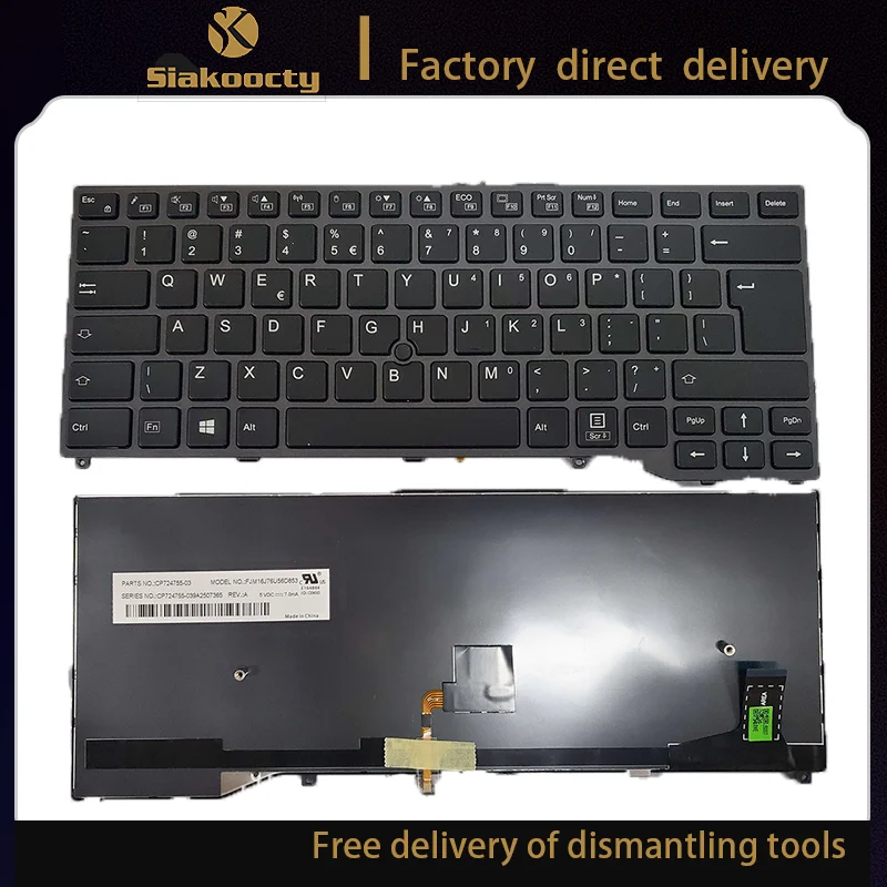 

Siakoocty backlit keyboard for Fujitsu Lifebook U747 U748 U749 E449 E548 computers keyboards original CP724717-03