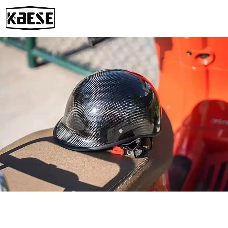 Винтажный легкий шлем из углеродного волокна в стиле Джетт сертифицированный