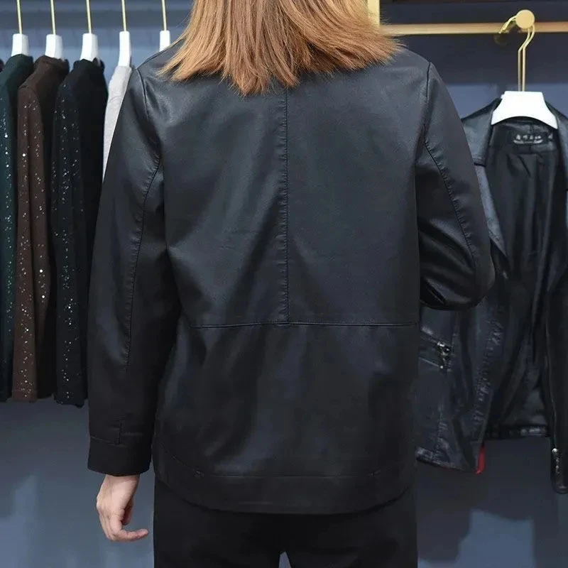 Vintage Short Leather Jacket Women Korean Fashion Motorcycle Ladies PU Leather Jacket 2022 Spring And Autumn Black Jacket 6XL