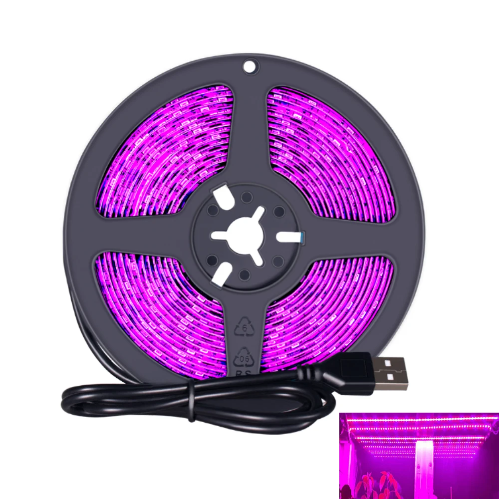 

LED Grow Light Full Spectrum USB Grow Light Strip 1m 2m 3m 2835 SMD DC5V LED Phyto Tape for Seed Plants Flowers Greenhouses