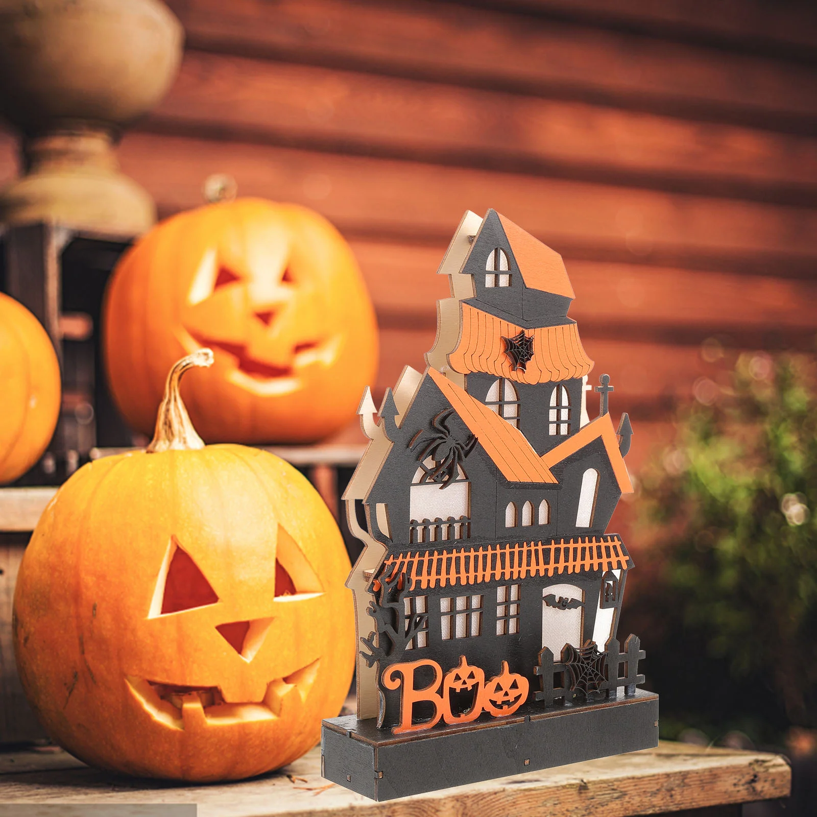 

Украшение для дома с привидениями, эльф в стиле Хэллоуина, маленький домашний декор, настольное украшение, деревянные аксессуары, офисный знак