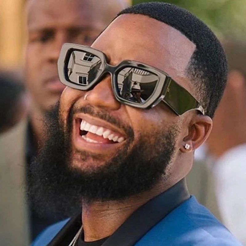 

Солнцезащитные очки в винтажном стиле UV400 Мужские, квадратные модные роскошные брендовые большие черные солнечные очки с защитой от ультра...