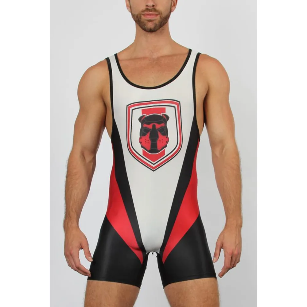 Men's Performance Wrestling Singlets Race Suit Solid Color Sleeveless Boxing Skinsuit Weightlifting Tights Gym Training Clothing