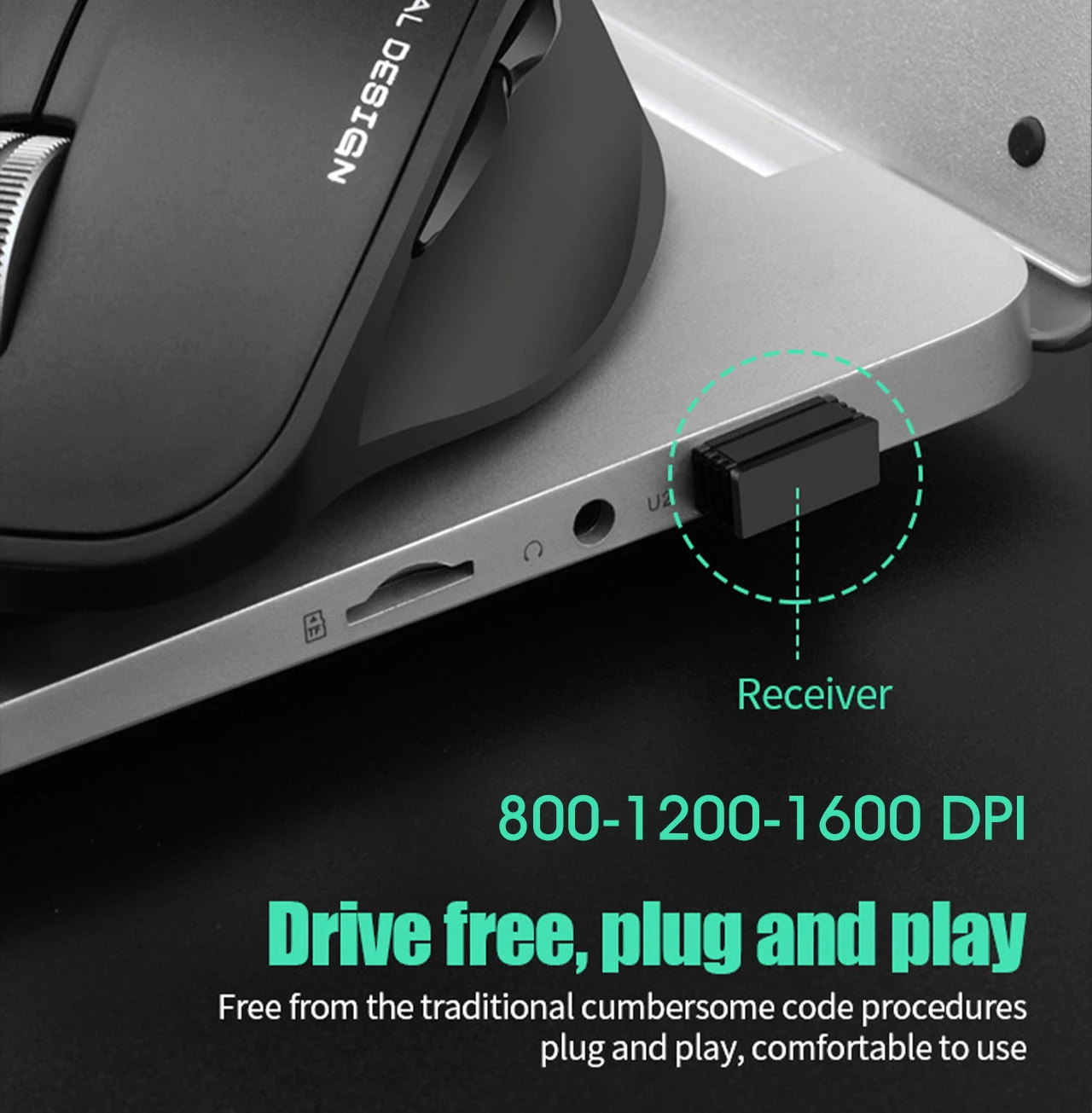 Мышь Компьютерная аккумуляторная беспроводная Бесшумная эргономичная с