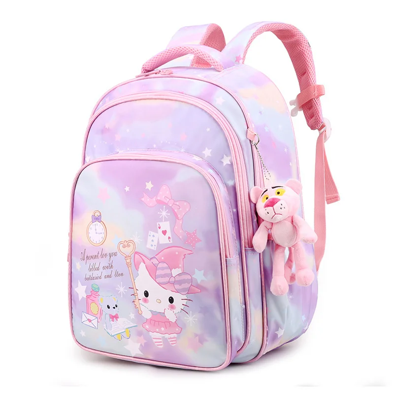 

Hello Kitty School Bag Student Backpack Grade 1-6 Cartoon Kawaii Children's Backpack 43*20*30 Cm Nylon Material Birthday Gift