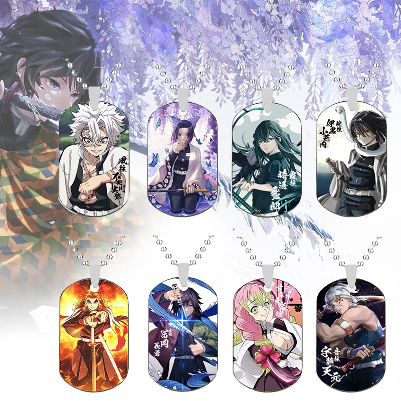 Japanese Anime Stainless Steel Demon Slayer Necklace Pendant