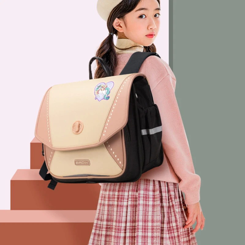 Grade 1-6 Horizontal British Style Children Unicorn Foldable Backpacks New Girl Boy Large Bags Breathable Mochila Back To School