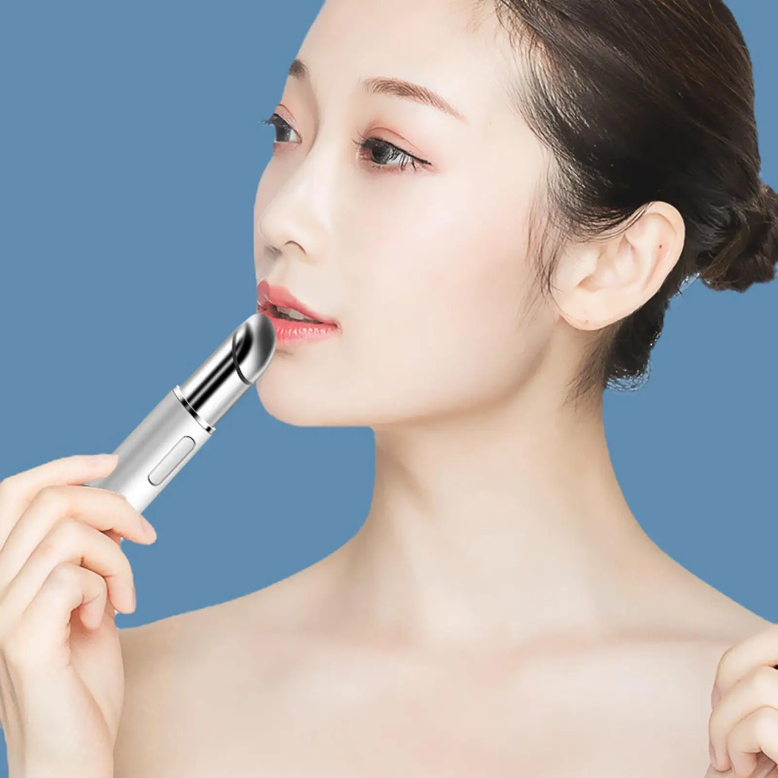 Electric Heated Eye Massager 42°C Red Blue Light Eliminate Dark Circles Massage Pen Promote Essence Absorption Anti Aging |