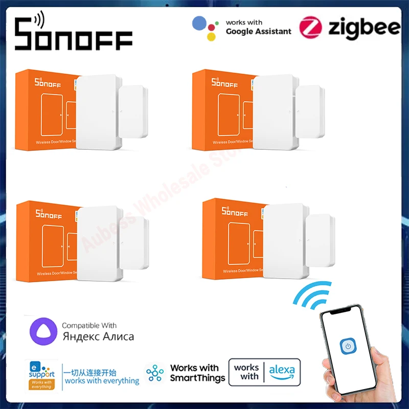 

Датчик открытия/закрытия дверей SONOFF SNZB-04 ZigBee, мини-датчик окон с сигнализацией, автоматический датчик умного дома, работает с Alexa EWelink