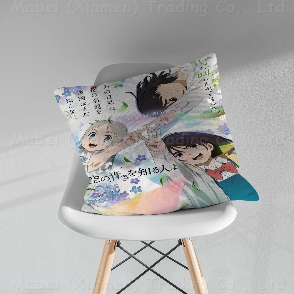 Anohana The Flower We Saw That Day Anime Pillowcase Toon Gift Cushion Cover Bedroom Home Sofa Chair Seat Decor Pillow Case