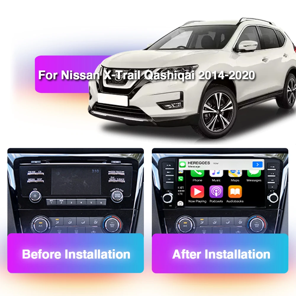 Carplay DSP 2Din Android 11.0 Car DVD Player For Nissan X-Trail J11 Qashqai 2014 - 2020 Navigation GPS Radio Stereo Wifi 8G+128G |