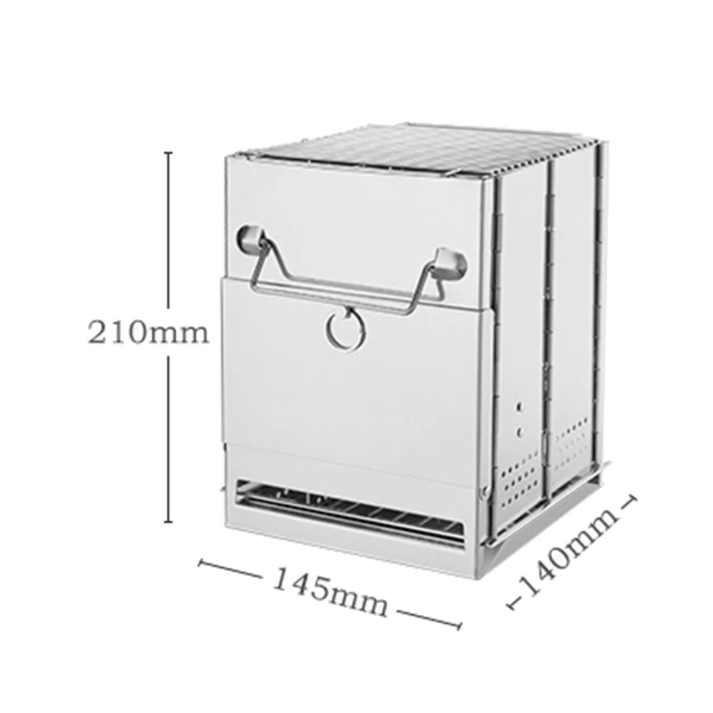 Мини уличная дровяная печь портативная для кемпинга пикника барбекю складной