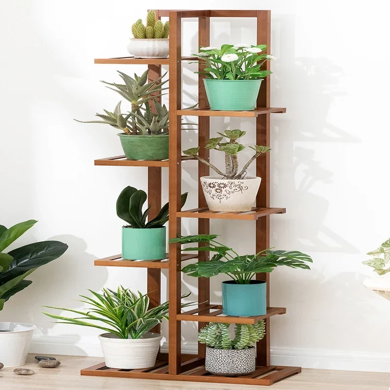 Бамбуковая 5-уровневая подставка для растений держатель цветочных горшков полка