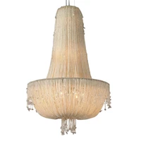retro luxury creative tassel design clear crystal pendant light hanging lamp chandelier for villa restaurant living room bedroom