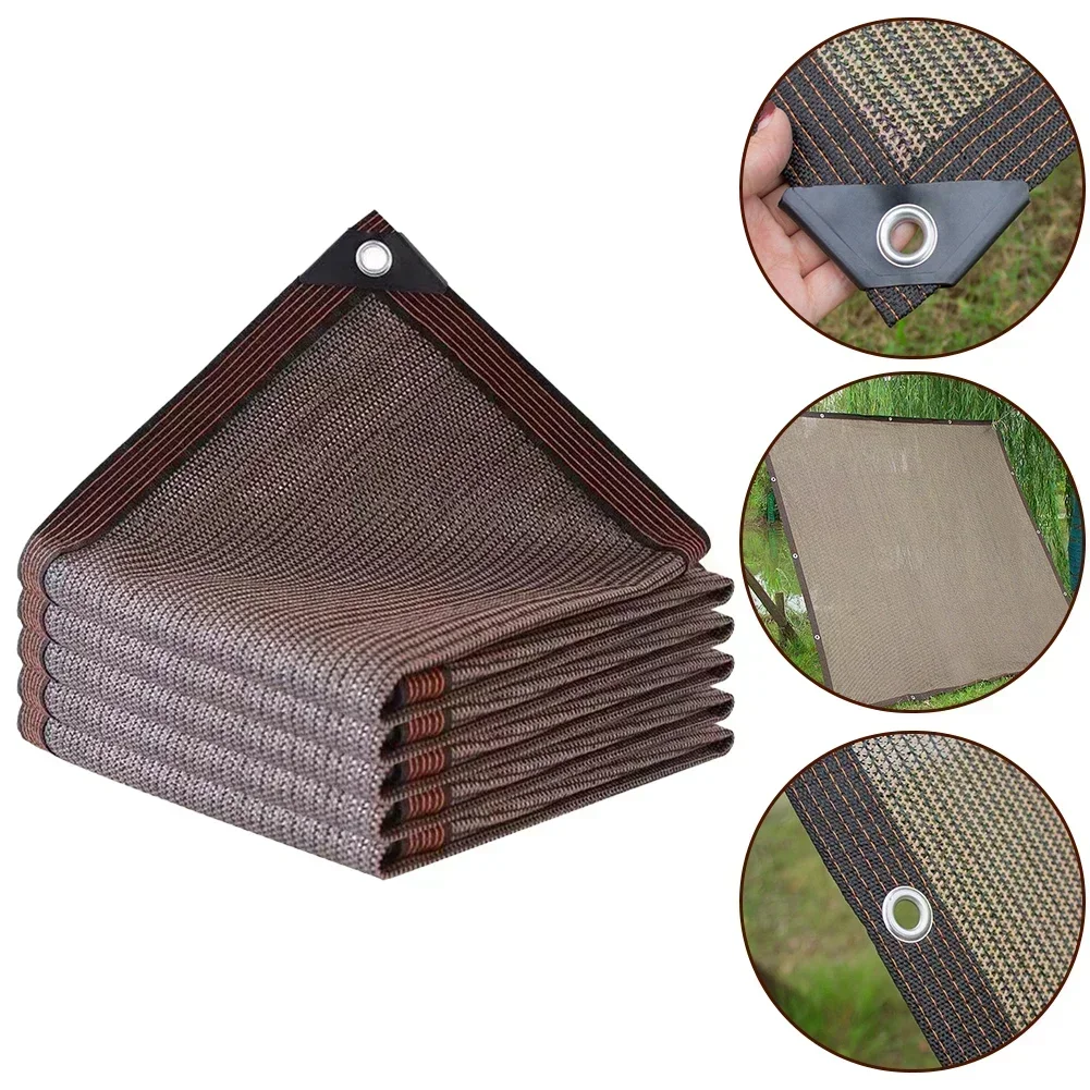 1 шт. Summer Brown Sunshade Net Garden Sun Shelter Outdoor Shading Markiza przeciwsłoneczna 2x4m 2x5m 3x4m 3x5m