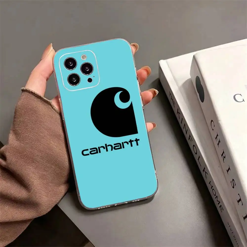 Чехол для телефона Carhartt Logo L-Leather для iPhone 17 16 15 14 13 12 11 Mini Pro Max Plus, прозрачный чехол. (art.: 3920dcd085cd3) - 3920dcd085cd3