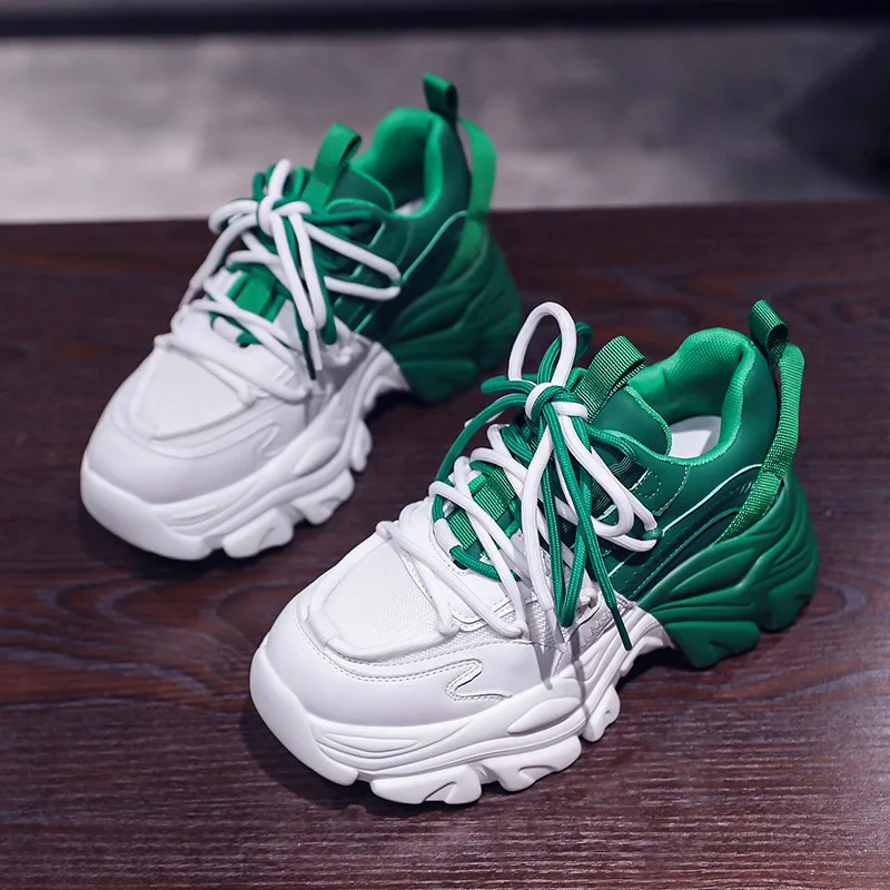 

Women's Mesh Trendy Shoes New Breathable Gradient Color Sneakers Student Thick Bottom Casual Vulcanized Shoes Women Zapatillas