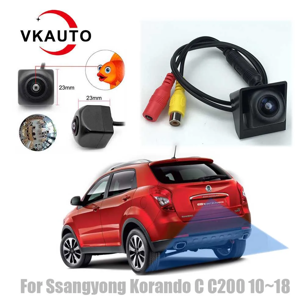 Камера заднего вида VKAUTO рыбий глаз для Ssangyong Korando C C200 2010 ~ 2018 HD CCD камера парковки AHD