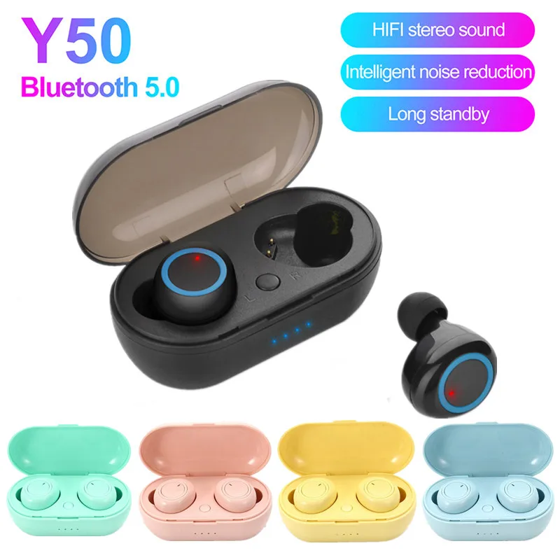 

Y50 TWS Bluetooth Earphone 5.0 Wireless Headset IPX7 Waterproof Deep Bass Earbuds True Wireless Stereo Headphone Sport Earphones