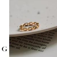ghidbk titanium steel minimalist hollow chain rings women statement design ring street style ins ring fashion jewelry wholesale