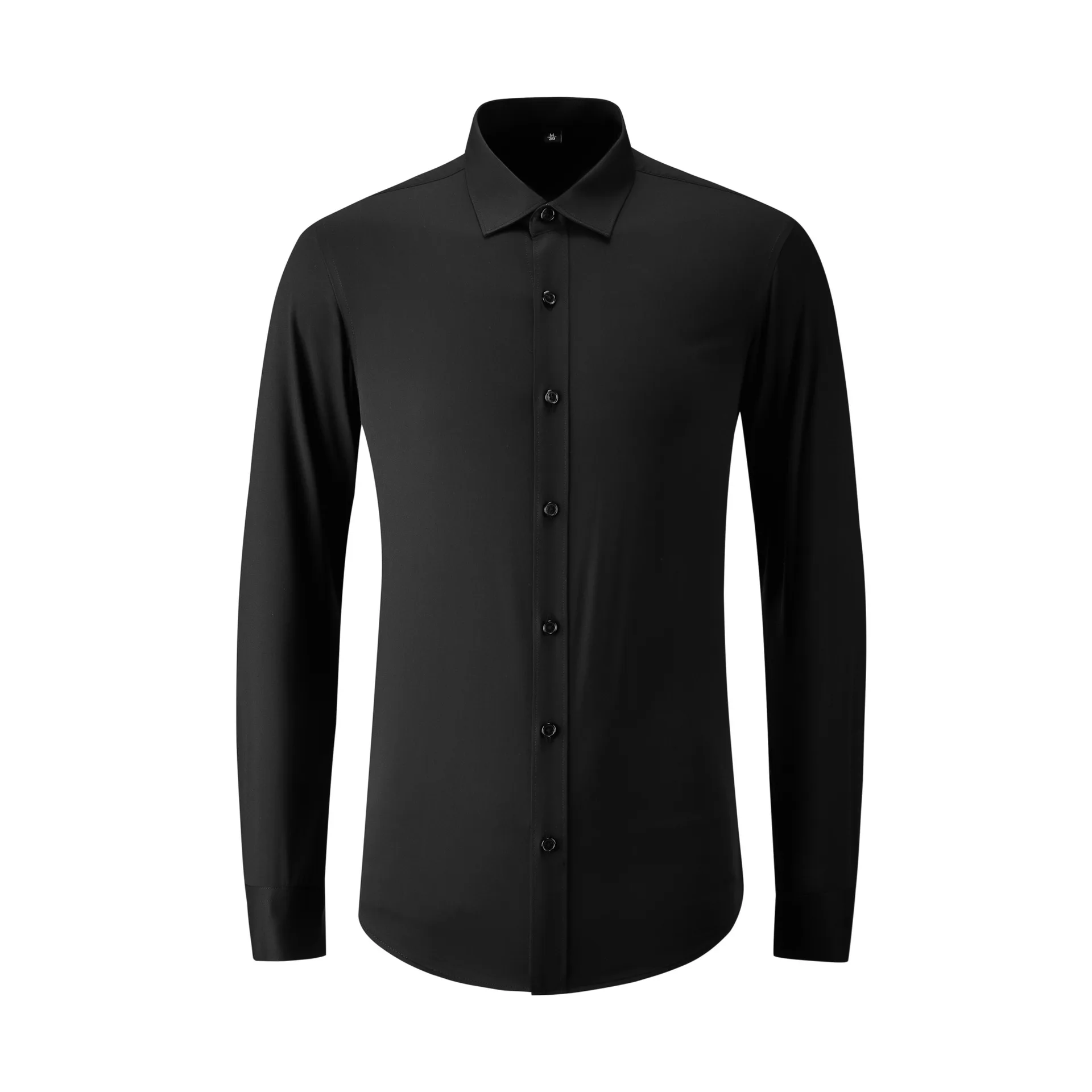 

2022 spring and summer non-wrinkle open button bamboo fiber men's slim shirt daily business office worker shirt men