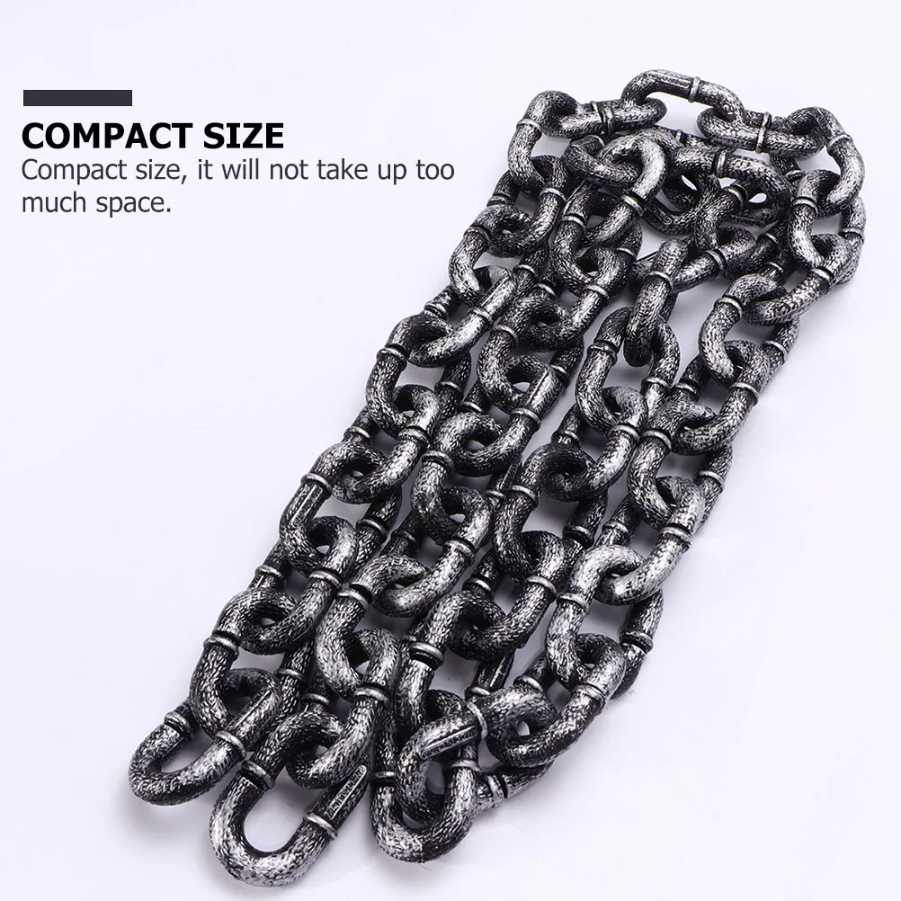 2pcs 1M 2M Halloween Simulation Iron Chain Fetter Props Fake Prisoner Chain Party Layout Decoration Performance Stage Props images - 6