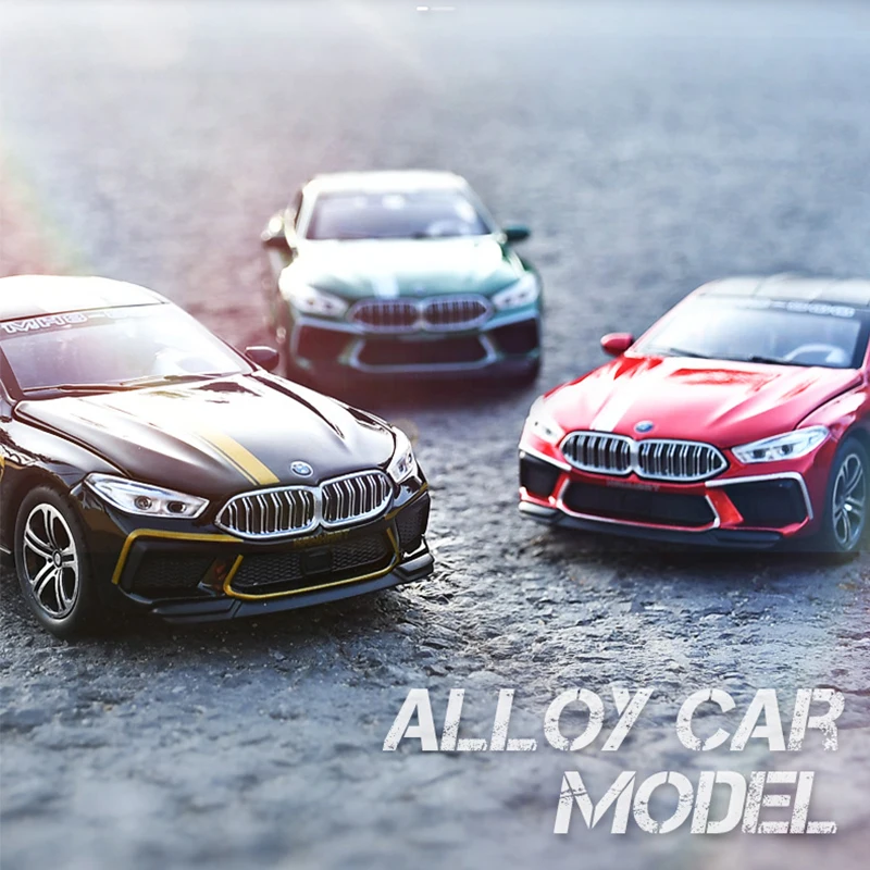 

Hot Toys Diecast 1:32 The8 Series M8 Alloy Car Model Metal Miniature Vehicles Children Birthday Gifts Boy Collectible Kids Cars