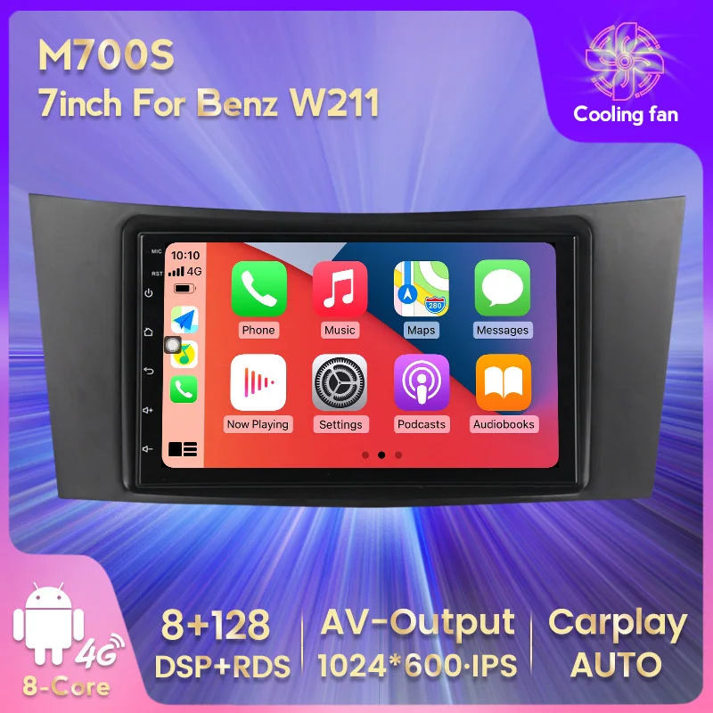 Андроид 11 для Mercedes Benz E-Class W211 W219 E200 E220 E300 Автомобильный мультимедийный радиоприемник с функцией карплей.
