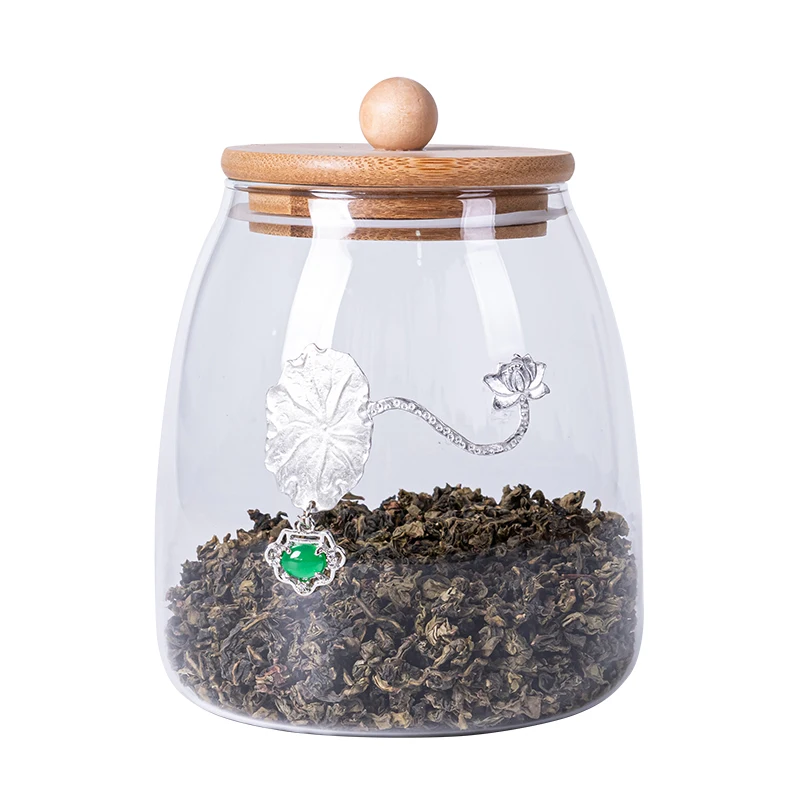 Прозрачный резервуар для хранения из боросиликатного стекла Бамбуковая