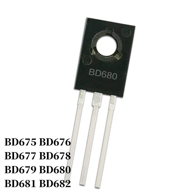 

20~2000Pcs BD675 BD676 BD677 BD678 BD679 BD680 BD681 BD682 DIP Transistor TO-126 NPN PNP Bipolar Amplifier Transistor