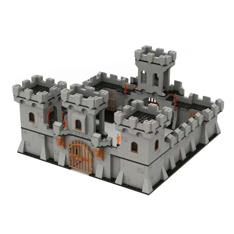 

Строительные блоки MOC в средневековом стиле милитари, городской замок, ворота, башня, рыцарь, римское оружие спартанка, аксессуары, игрушки д...