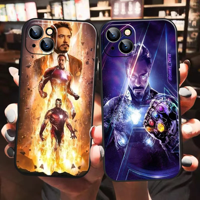 

Marvel Avengers Iron Man Phone Case For iPhone 13 12 11 Pro Max Mini X XR XS Max 6 6S 7 8 Plus Se2 Coque Liquid Silicon Cases