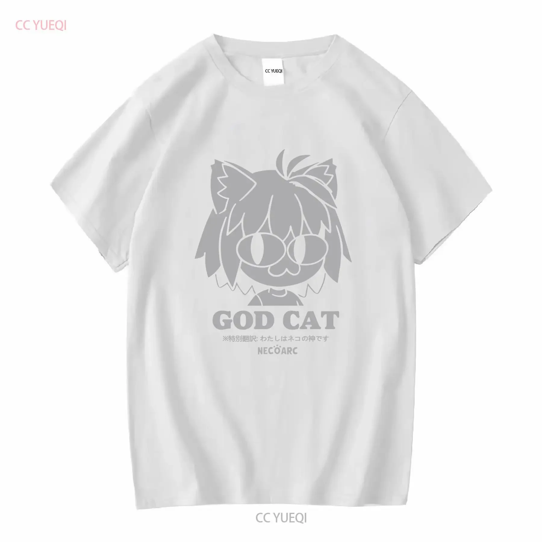 Фото COSPA Tsukihime Кусок синего стекла луна GOD CAT Neko Arc Футболка ЧЕРНАЯ M винтажная стираная мужская дизайнерская одежда Растянутая №4