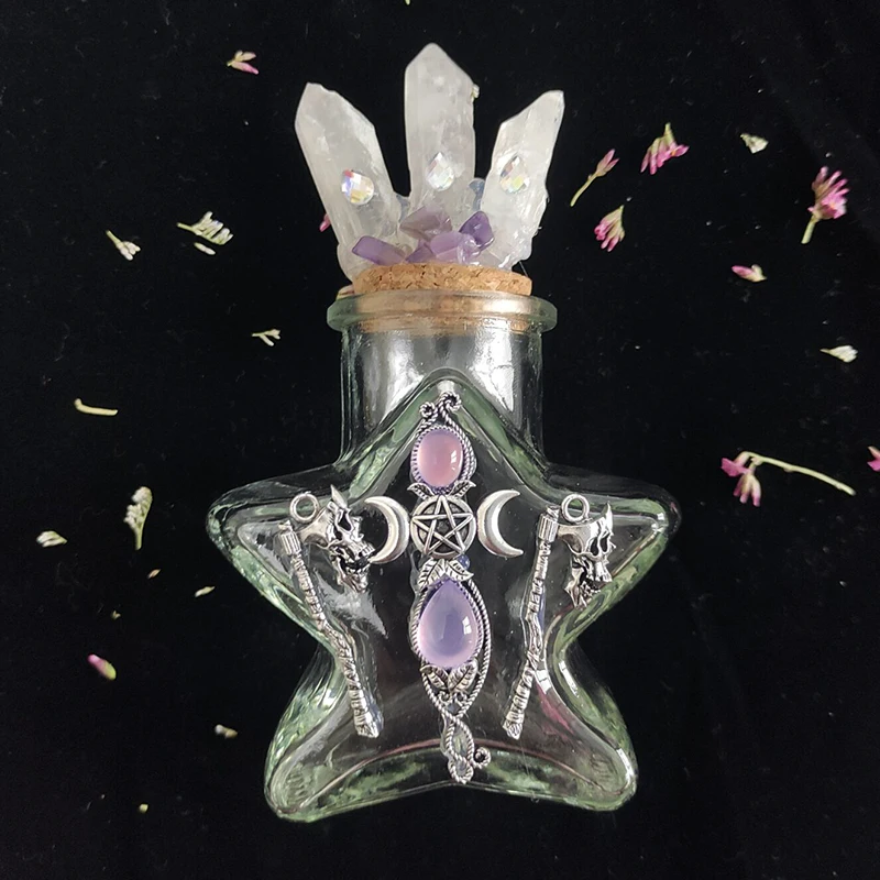 

Witch Sacrifice Crystal Magic Potion Bottle Ritual Tool Altar Adornment Home Protection Gift