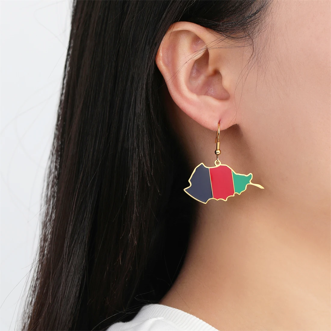 Серьги EUEAVAN с картой Афганистана из нержавеющей стали женские серьги золотого