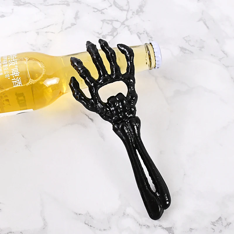 na Halloween czarny szkielet otwieracz do butelek żelazny piwa festiwal duchów narzędzie otwierania baru dekoracja imprezę tematyczną