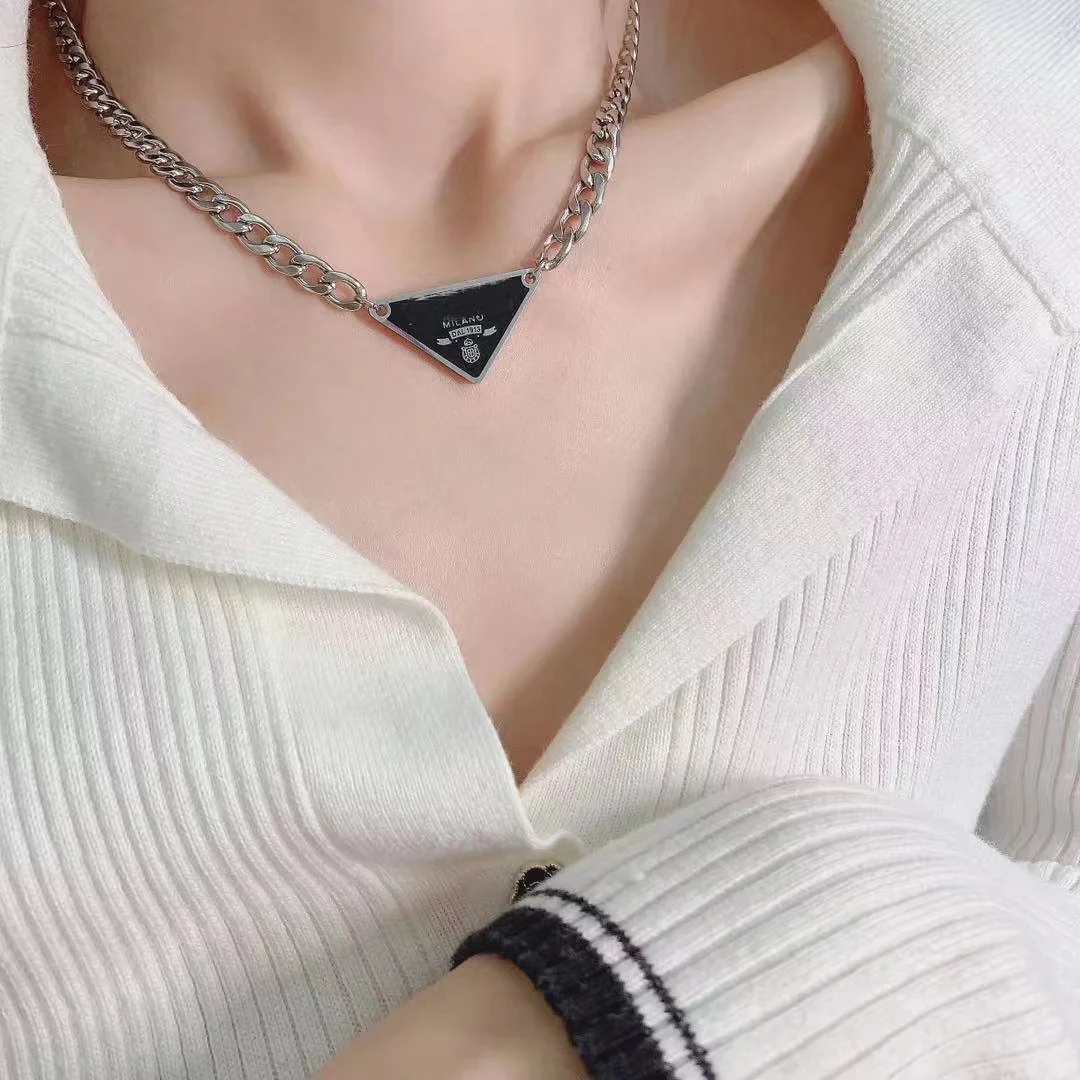

Non-Fading Necklace for Women Trendy Cool Hot Girl Triangle Mark Decorative Fashion Chain Necklace Necklace