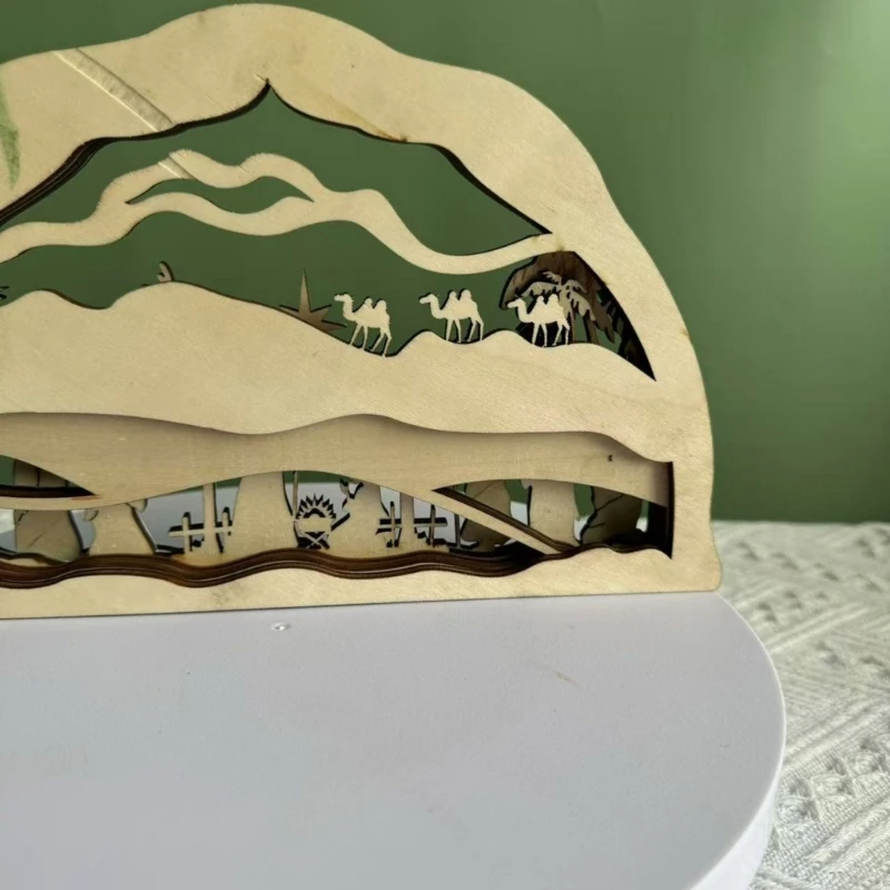 C63B Рождественская деревянная статуя Иисуса украшение для стола праздничное