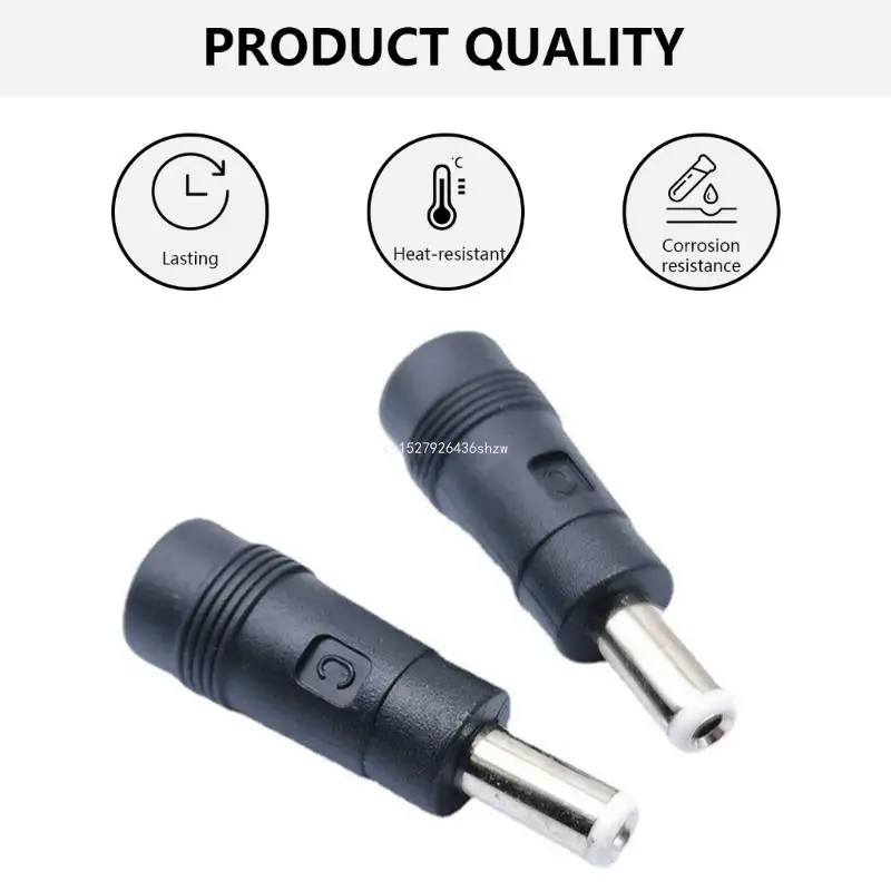 Переходник с гнездом 5 5x2 1 мм на круглую головку DC5.5x2 штекер черный