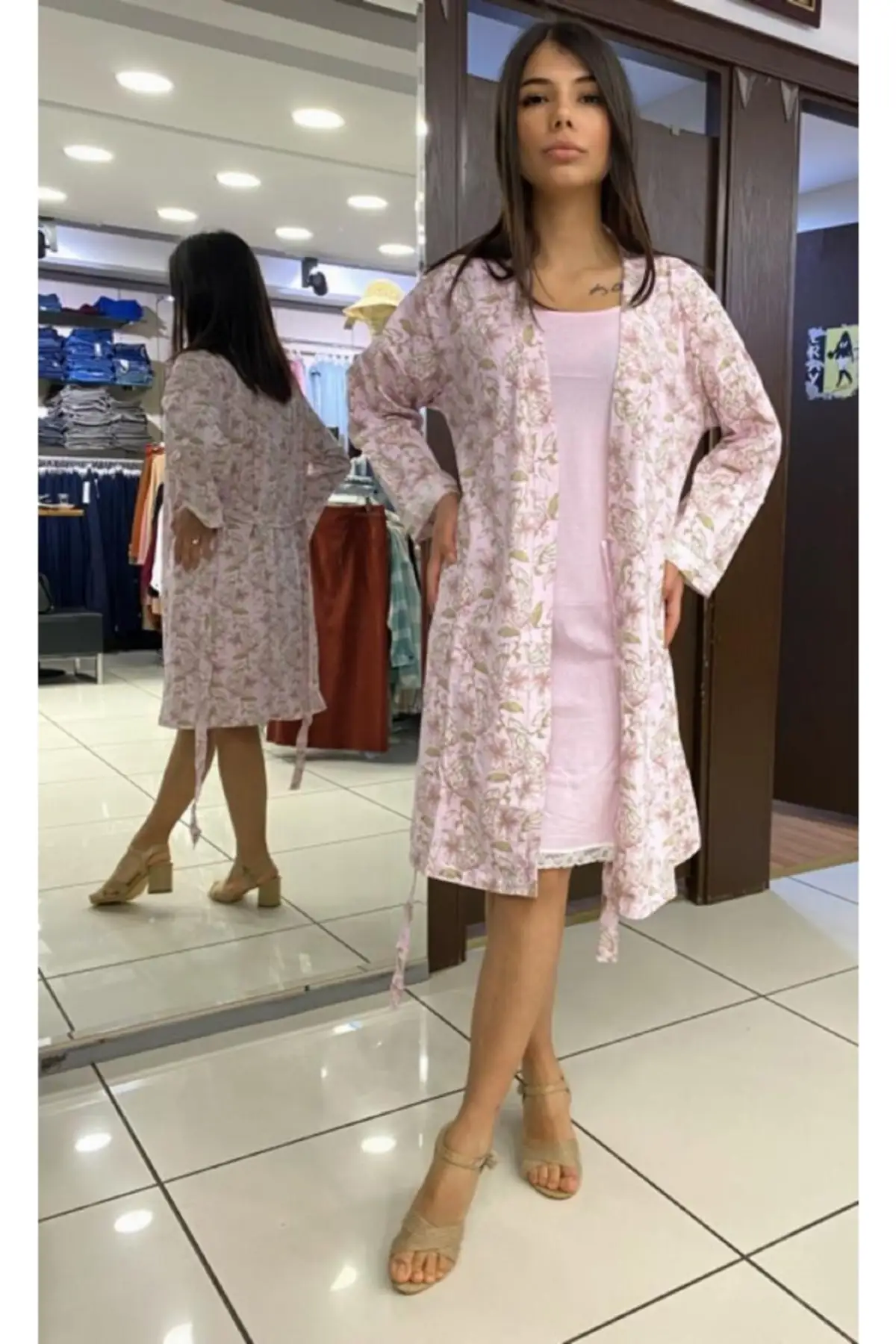 

Халат и ночная рубашка из 100% хлопка, модный халат, пикантный пеньюар, кимоно, ночная рубашка для невесты