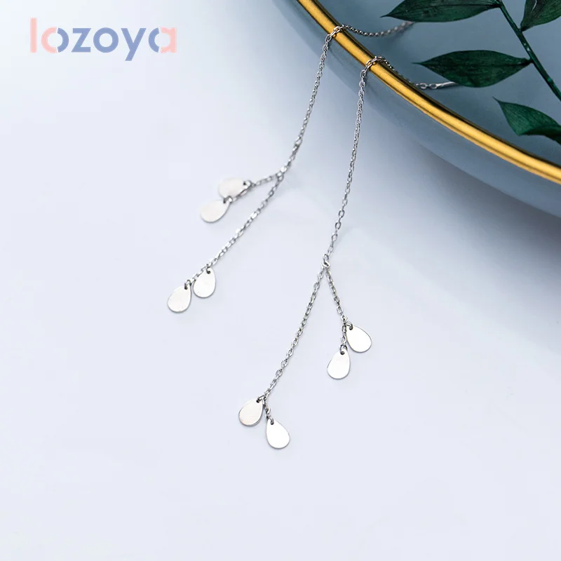 

Женские серьги-капельки Lozoya, серебряные сережки 100% пробы в виде капель, простые темпераментные серьги, ювелирные изделия в подарок, 925
