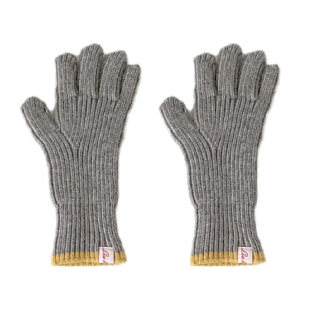 

Однотонные вязаные теплые шерстяные перчатки, женские зимние перчатки для экрана, теплые толстые перчатки с разрезом на пальцах для студен...